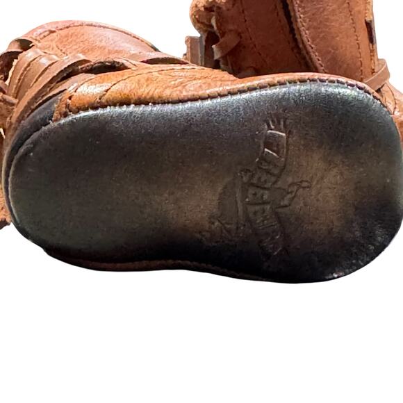 Freebird Baby Coal Leather Tall Western Boho Boots Size 0-3 Months in Brown NEW - Picture 3 of 10